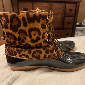 Leopard Duck Boots